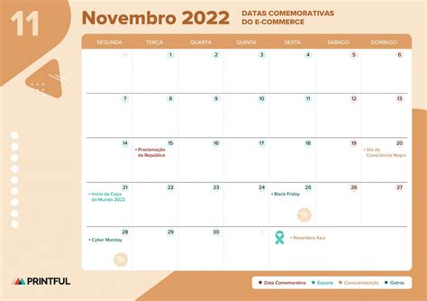 calendário sazonal novembro 2022